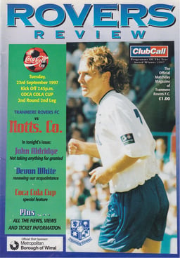 Tranmere Rovers v Notts County Match Programme 1997-09-23